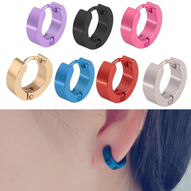 Luar Biasa Hebat Chic Sederhana Stainless Steel Hoop Earrings Perhiasan untuk Wanita/Pria-Intl