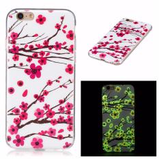 Cahaya Berseri-seri Kembali TPU Gel Cover untuk iPhone 6 S 6-Plum Blossom-Intl