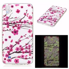 Cahaya Berseri-seri Kembali TPU Gel Cover untuk Lg X Power K220 LS755-Plum Blossom-Intl