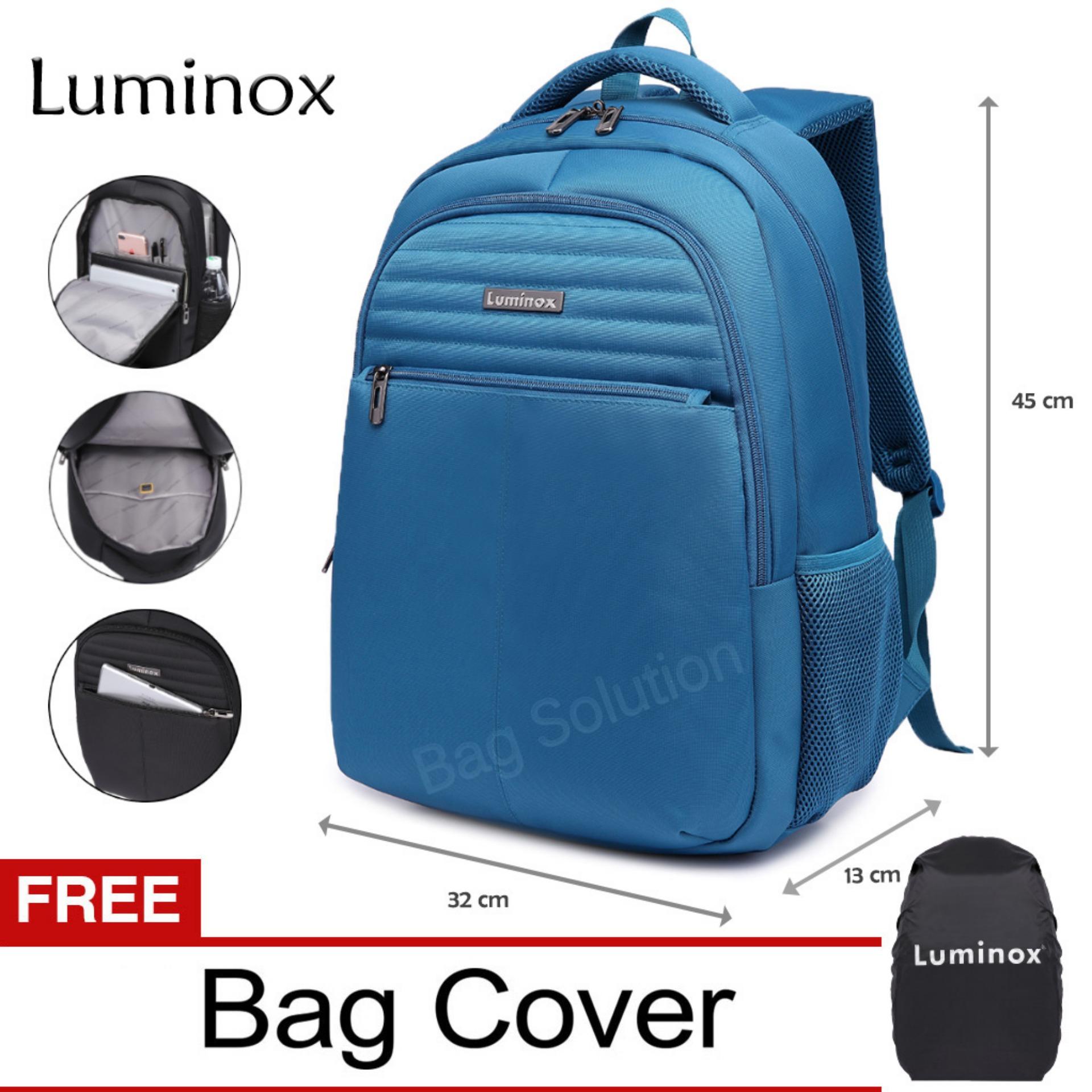 Luminox Tas Ransel Laptop - Tas Pria Tas Wanita Tas Laptop Tas Punggung - Backpack Up to 15 inch Anti Air 5911 - Biru Bonus Bag Cover GJK