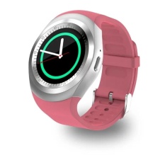 Lumiparty Jam Tangan Pintar Bluetooth dengan Kartu SIM Beberapa Fungsi Yang Kuat untuk Ponsel Cerdas Android Samsung HTC Sony LG huawei Lenovo dan iPhone Warna: merah Muda