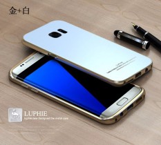 LUPHIE untuk Samsung S7 Sisi Case 9 H Kaca Logam Bemper Sarung Case Mewah untuk Samsung Galaksi S7 Sisi- internasional