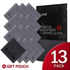 Lupin Serat Mikro Pembersih Cloths, 12 + 1 Bungkus Premium Ultra Lint Bebas Pemolesan Kain untuk Ponsel, tablet, Laptop, iPad, Kacamata, Otomatis Detail, layar Televisi & Permukaan Lainnya dengan Tas Jinjing-Abu-abu-Internasional