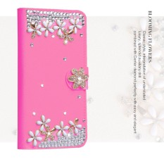 Mewah Women Handmade Rhinestone Diamond Leather Wallet Cover Case untuk Apple IPhone 6/6 S-Intl