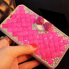 Wanita Mewah Buatan Tangan Berlian Imitasi Berlian Kulit Dompet Sarung Case untuk Huawei Ascend G526-Internasional