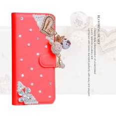 Wanita Mewah Buatan Tangan Berlian Imitasi Berlian Kulit Dompet Sarung Case untuk Huawei Honor 5A-Internasional