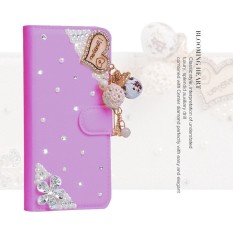 Wanita Mewah Buatan Tangan Berlian Imitasi Berlian Kulit Dompet Sarung Case untuk Huawei Mate 9 Pro-Internasional
