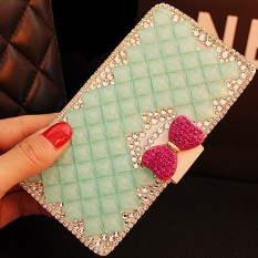 Wanita Mewah Buatan Tangan Berlian Imitasi Berlian Kulit Dompet Sarung Case untuk Huawei Y6 PRO 2017-Internasional