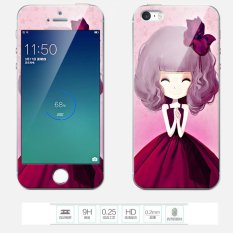 Mewah 3D Lukisan Depan + Belakang Penuh Case Cover Warna Kaca Antigores Case untuk iPhone 6/6 S 4.7