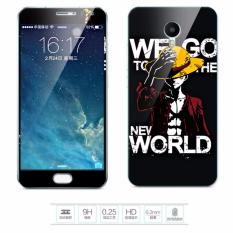 Mewah 3D Lukisan Depan + Belakang Penuh Case Cover Warna Tempered Glass Case untuk Meizu Meilan Noblue Logam 5.5