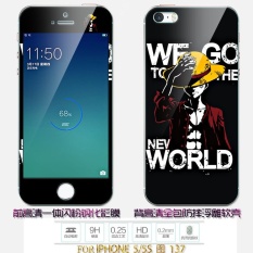Mewah 3D Lukisan Depan + Belakang Penuh Case Cover Warna Tempered Glass Case untuk IPhone 6 Plus/6 S Plus 5.5