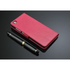 Mewah Dompet Kulit Lipat untuk XIAOMI Notewith HD Pelindung Layar-Berwarna Merah Muda-Internasional
