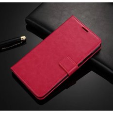 Mewah Dompet Kulit Lipat untuk Xiaomi Redmi PRO dengan HD Pelindung Layar-Berwarna Merah Muda-Internasional