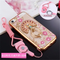 Luxury Rhinestone Phone Case Cover Finger Rotated Ring Holder Stand TPU For Apple iphone5 iphone5S iphone SE/ES 4.0