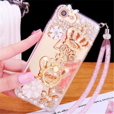 Mewah TPU Diamond Mirror Case Rhinestone Slim Cover Case untuk Apple IPhone 7 4.7