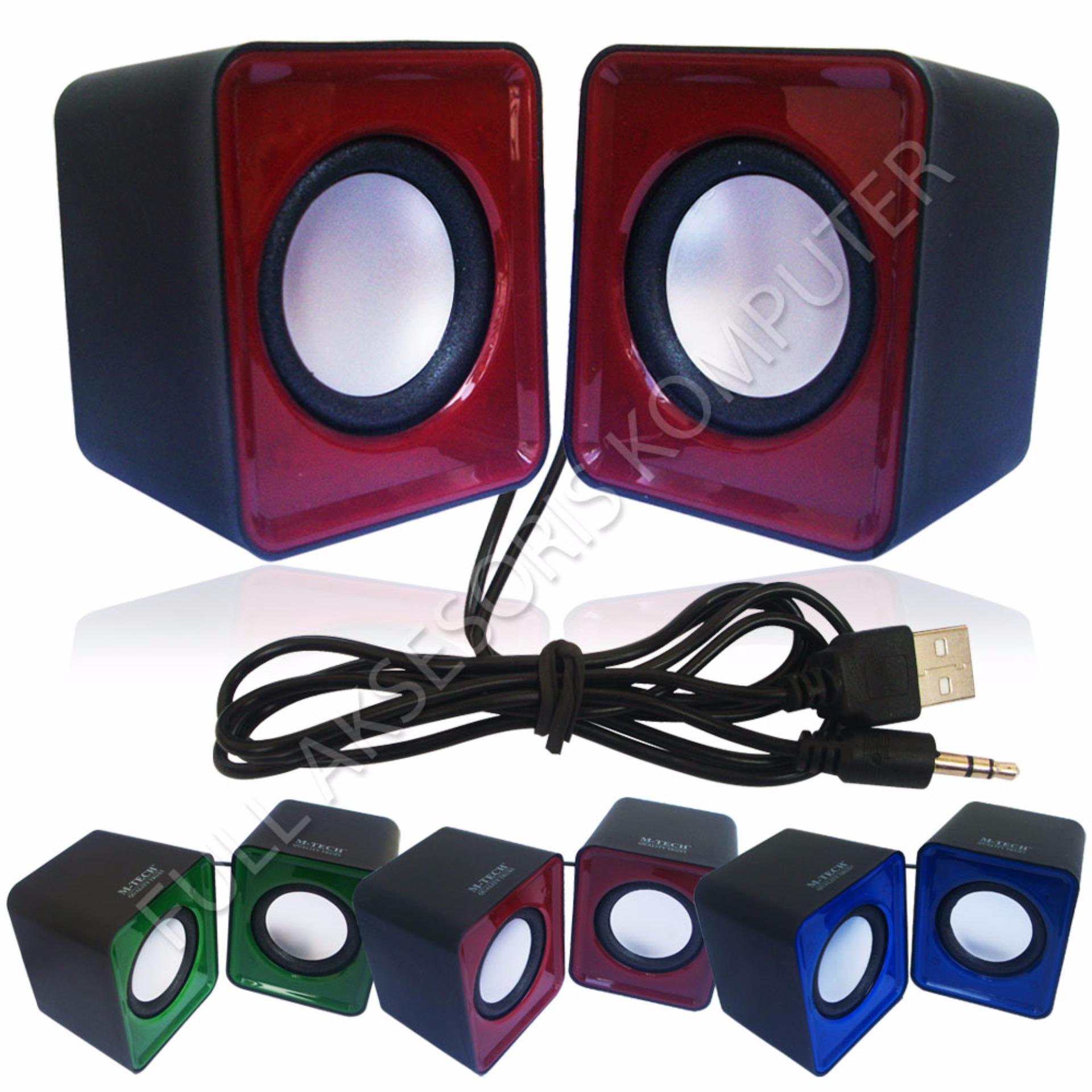M-Tech MT-01 Multimedia Speaker Mini USB With Volume Control - Merah Tua