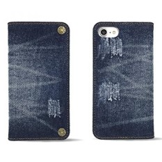 Dibuat Di Jepang Ripped Denim Jin Dompet Case untuk iPhone 7 Plus & iPhone 8 Plus-Internasional