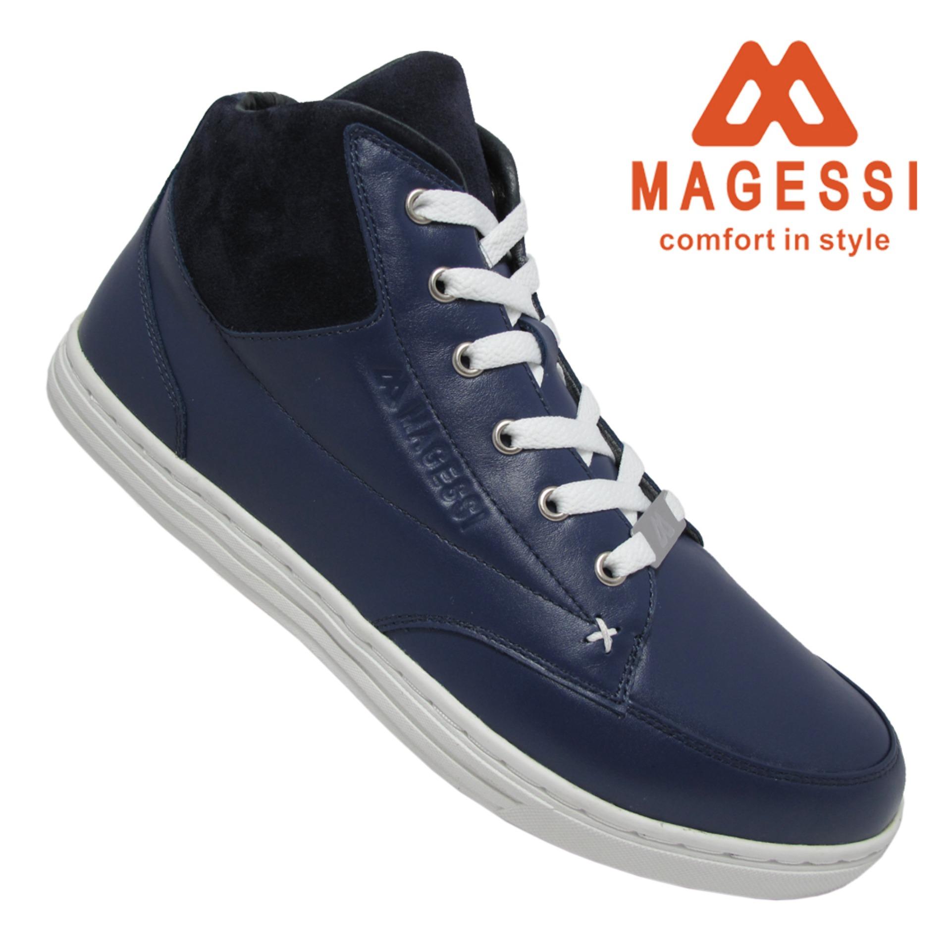 Magessi LEGACY - Sepatu Casual Kulit Pria – Navy/White