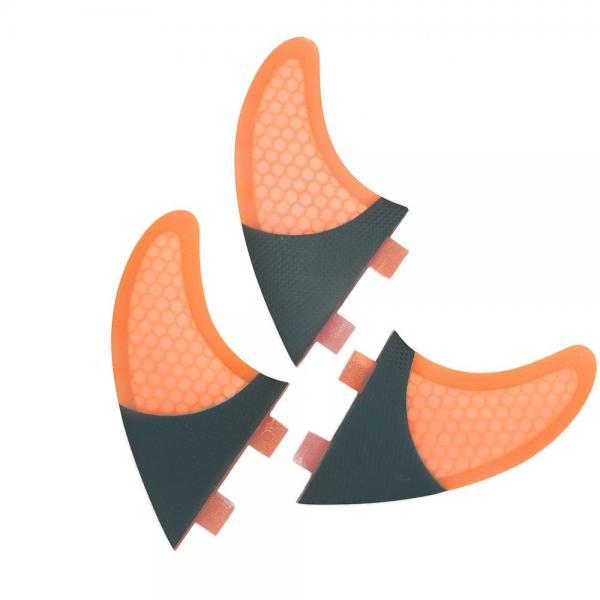 MagiDeal 3 Pieces/set Surfboard Fiberglass Setengah Serat Karbon Surf Fins G7 Orange-Intl