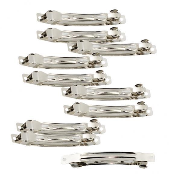 MagiDeal Paket 10 Pieces Metal Silver Klip Rambut Barrette Prancis untuk Kerajinan 8 Cm-Intl