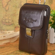 Magideal PU Kulit Vertical Pria Ponsel Sabuk Putaran Sarung Case Pinggang Tas Mini Olahraga Bisnis Kantung Klip Bungkus Dompet dompet untuk Apple iPhone Samsung dan 5.5 ''Ponsel-Ganda Saku Kopi-Internasional