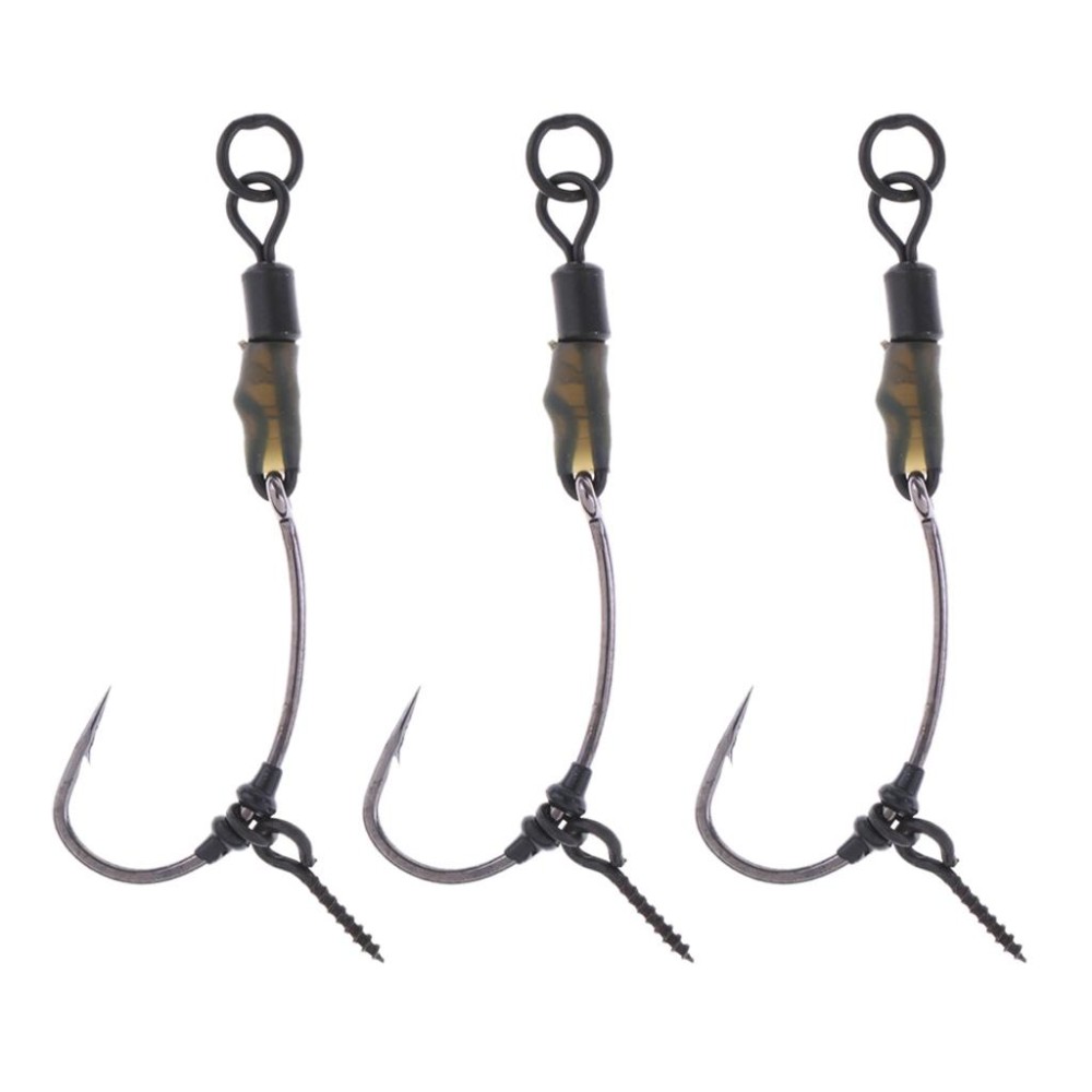 Magideal Siap Tied Chod Rigs Berduri Gurami Memancing Rig Rambut dengan Swivels Lingkaran HK-D001-Internasional
