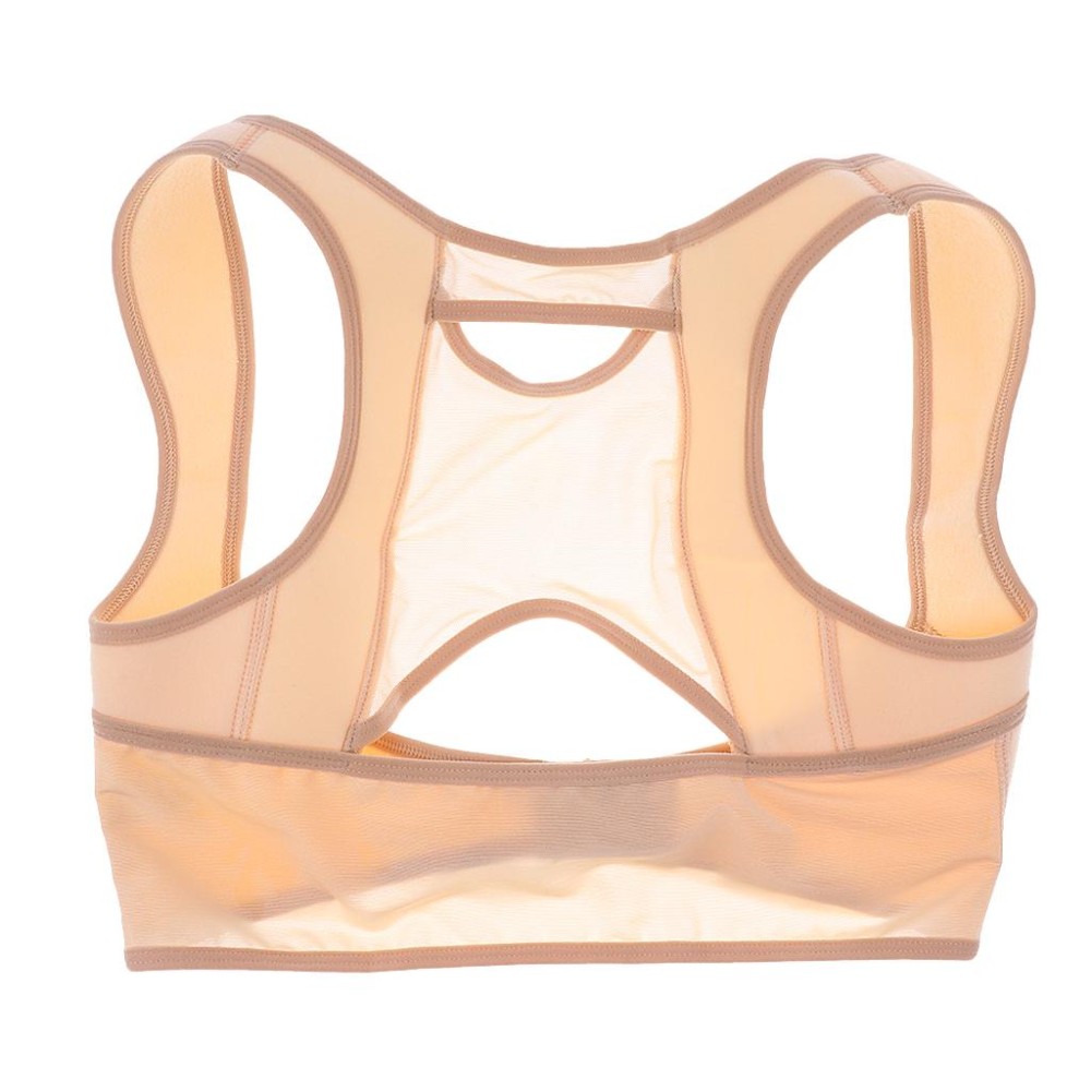MagiDeal Womens Chest Breast Support Belt Band Posture Corrector Brace L Beige-Intl