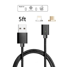 Kabel Magnetik 1 Pack 3rd Generation 1.5 M USB2.0 Magnetic Charging Cable Adapter dengan 1 IOS Konektor dan 1 Micro -Konektor USB Kompatibel dengan Android Smartphone dan IPhone-Intl