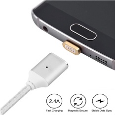 Kabel Magnetik 2.4A Mikro Usb Data Pengisi Daya 1 M Nilon Logam Cepat Pengisian Magnet Kabel untuk HTC Samsung Xiaomi Android ponsel Warna: emas