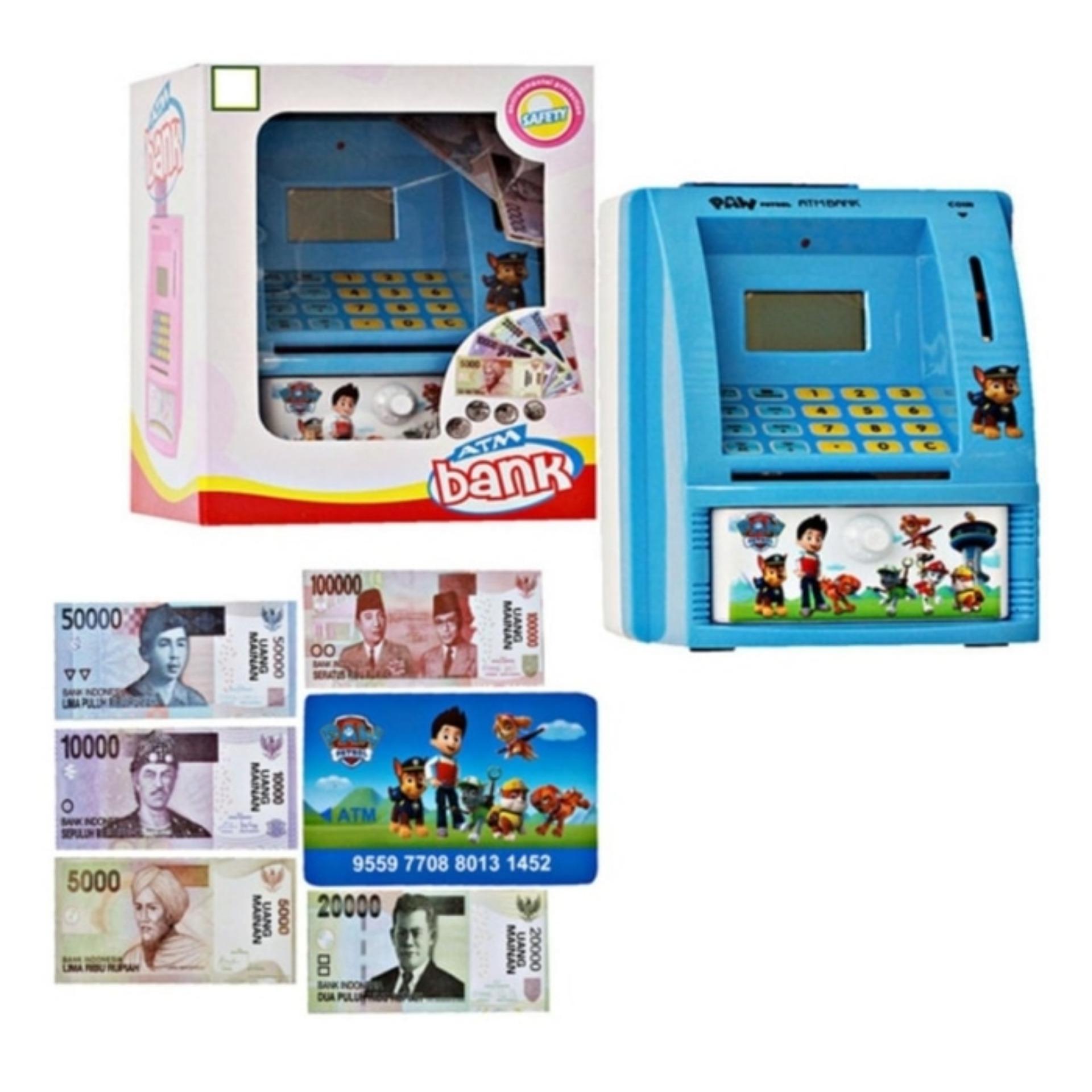 Mainan edukasi - celengan ATM - BIRU