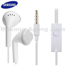 MAJ - Headset Android / IOS Compatible for Samsung GALAXY J3 All Type Handsfree Headphones 3.5mm Jack - White / Putih