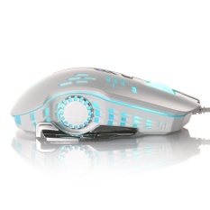 (MALAYSIA) 100% Asli SADES S1 Flash Wing Mouse. 4000 DPIWired Optik LED 6 Tombol Gaming Mouse untuk Pro Gamers Omron Microswitch (Putih)-Intl