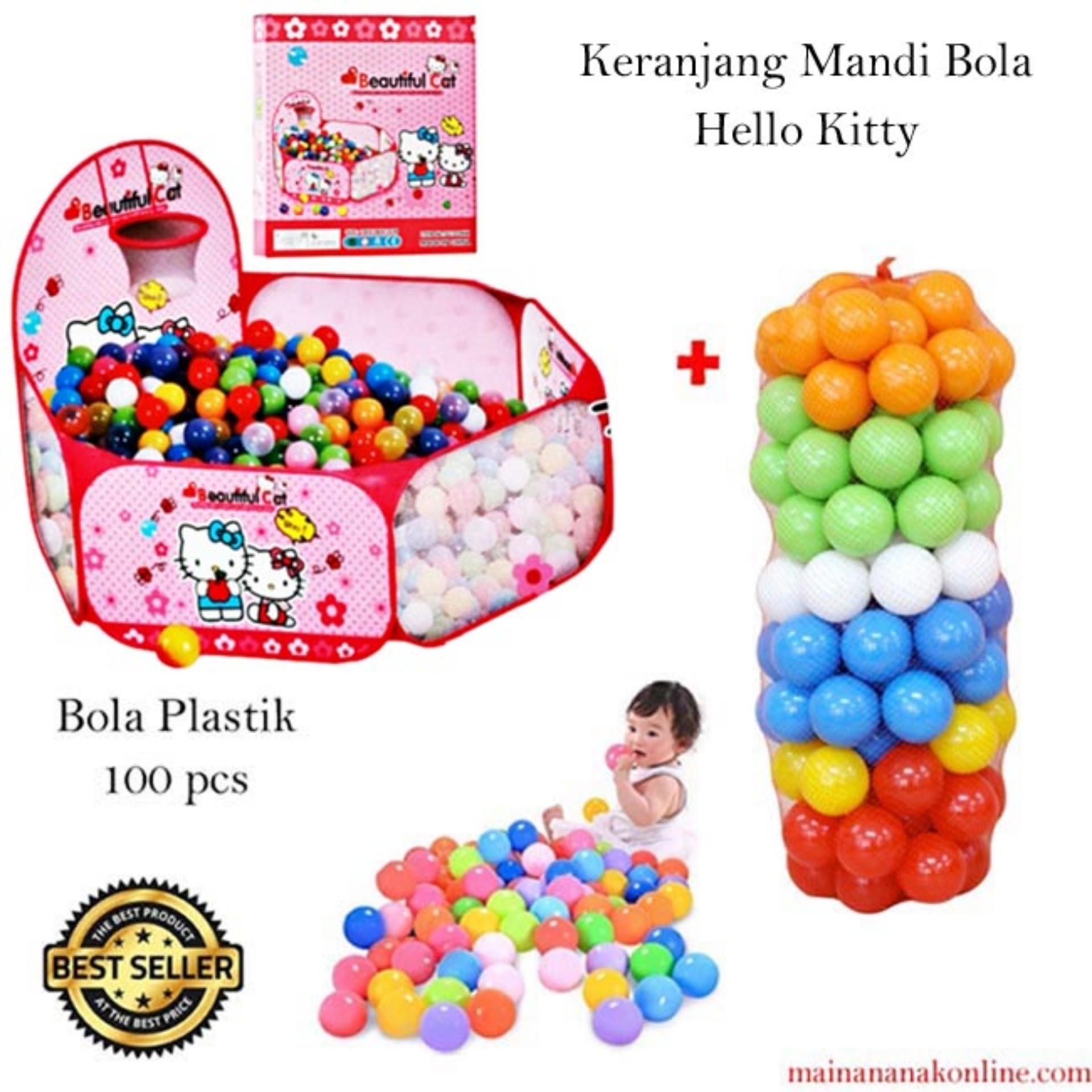 MAO Tenda Mandi Bola Hello Kity + Bola Plastik 100pcs - Ball Pit
