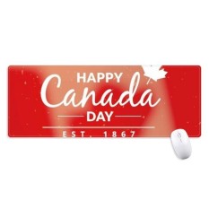 Maple Daun Happy Canada Day 4th Juli Slogan Non-slip Alas Mouse Besar Diperpanjang Permainan Kantor Titched Tepi Komputer alas Hadiah-Internasional