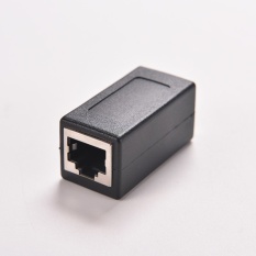 Marsnaska 1 PC Hitam Female To Female Network LAN Konektor Adaptor Coupler Extender RJ45-Intl
