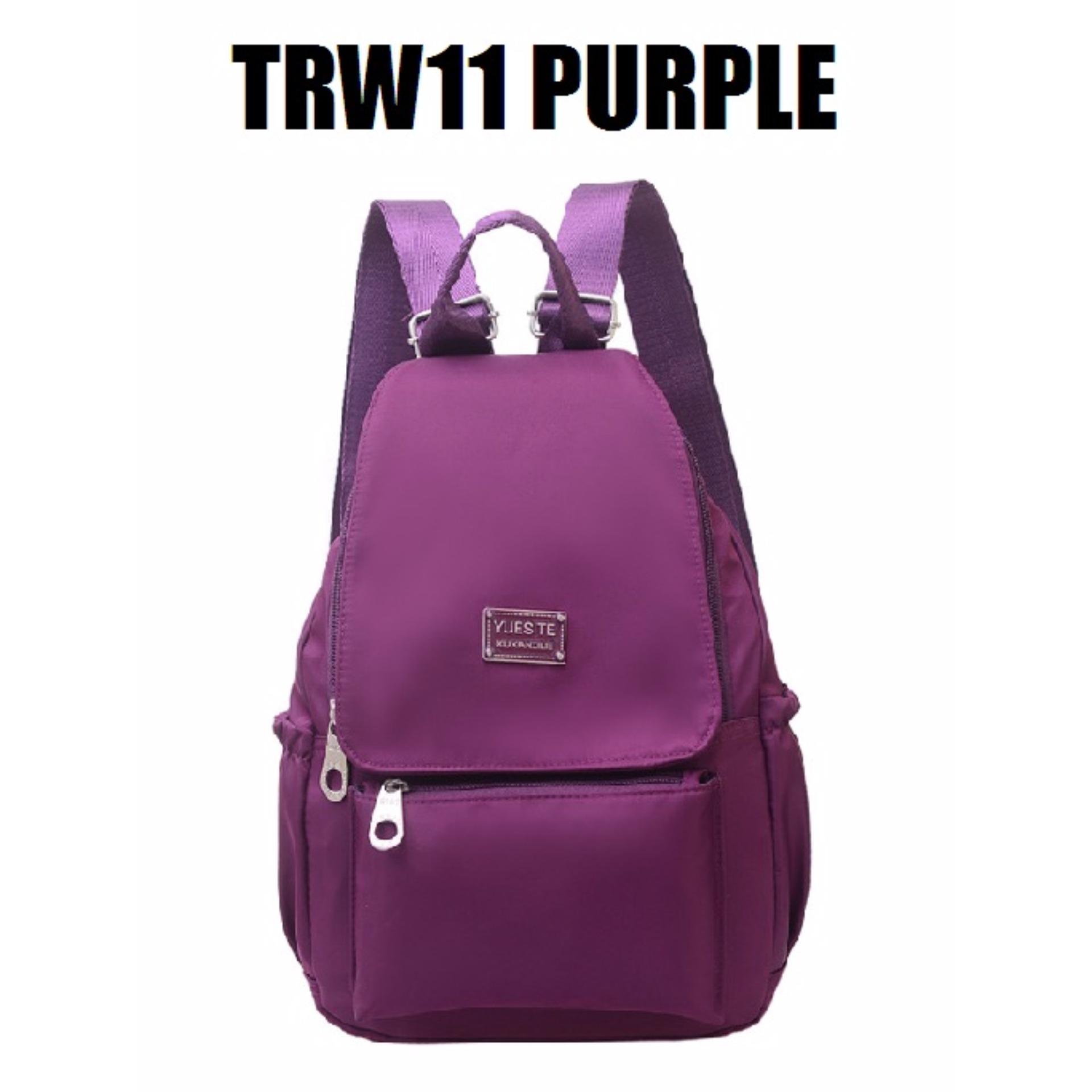 Martin Versa Tas TRW11 Backpack Ransel Wanita Kanvas Nylon - Purple