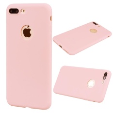 Matte Anti Fingerprint TPU Ponsel Pelindung Case Shell untuk IPhone 7 Plus 5.5 Inch-Merah Muda