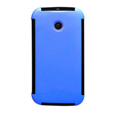 Max Hybrid for Motorola Moto E Pudding Jelly Beautiful Ultra Thin Stealth Case - Biru