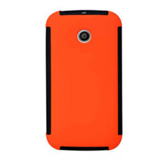 Max Hybrid for Motorola Moto E Pudding Jelly Beautiful Ultra Thin Stealth Case - Oranye