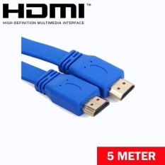 MAXKEY Super FLAT (5 Meter) HDMI Male TO HDMI Male Kabel TV Lead1.4V Tinggi Kecepatan Ethernet 3D Full HD 4 K X 2 K (1920x1080) untuk 3DBlu-ray Player. TV. Home Theater. Proyektor. Komputer PC AndNotebook-Intl