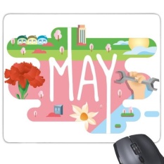 Bulan Mei Light Musim Ilustrasi Rectangle Non-Slip Karet Mousepad Permainan Mouse Pad Hadiah-Intl
