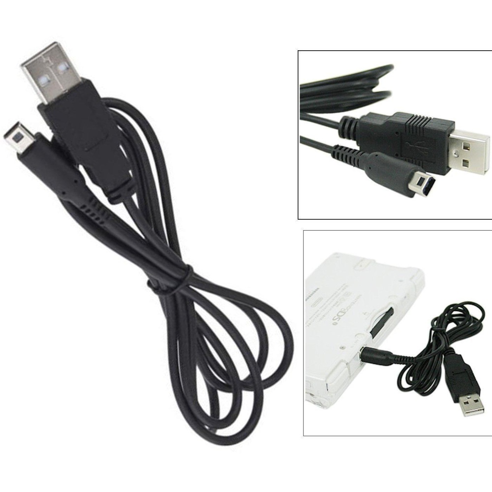 Mayi Hitam Gen Kabel Pengisian USB untuk Nintendo 3DS/3DS LL/3DS XL/NDSi/Kabel NDSi LL-Intl