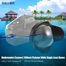 Meikon Di Bawah Air Kamera 200 Mm Fisheye Lebar Sudut Lensa Kubah Port Kasus Bayangan Sarung 60 M/197ft Anti-Air 67 MM Sepanjang Adaptor untuk Perumahan Menyelam Kamera-Internasional