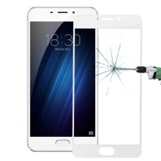 Meizu M3E 0.26 Mm 9 H Kekerasan Permukaan Tahan Ledakan Silk-Screen Kaca Anti Gores Penuh Lapisan Film Layar (Putih) -Intl
