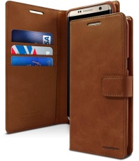 Mercury Blue Moon Diary Case Casing Cover for Samsung Galaxy Note 4 - Coklat