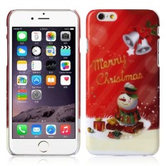 Gembira Hari Natal Snowman Pola Kulit Case Sarung untuk iPhone 4.7 Inci-Internasional