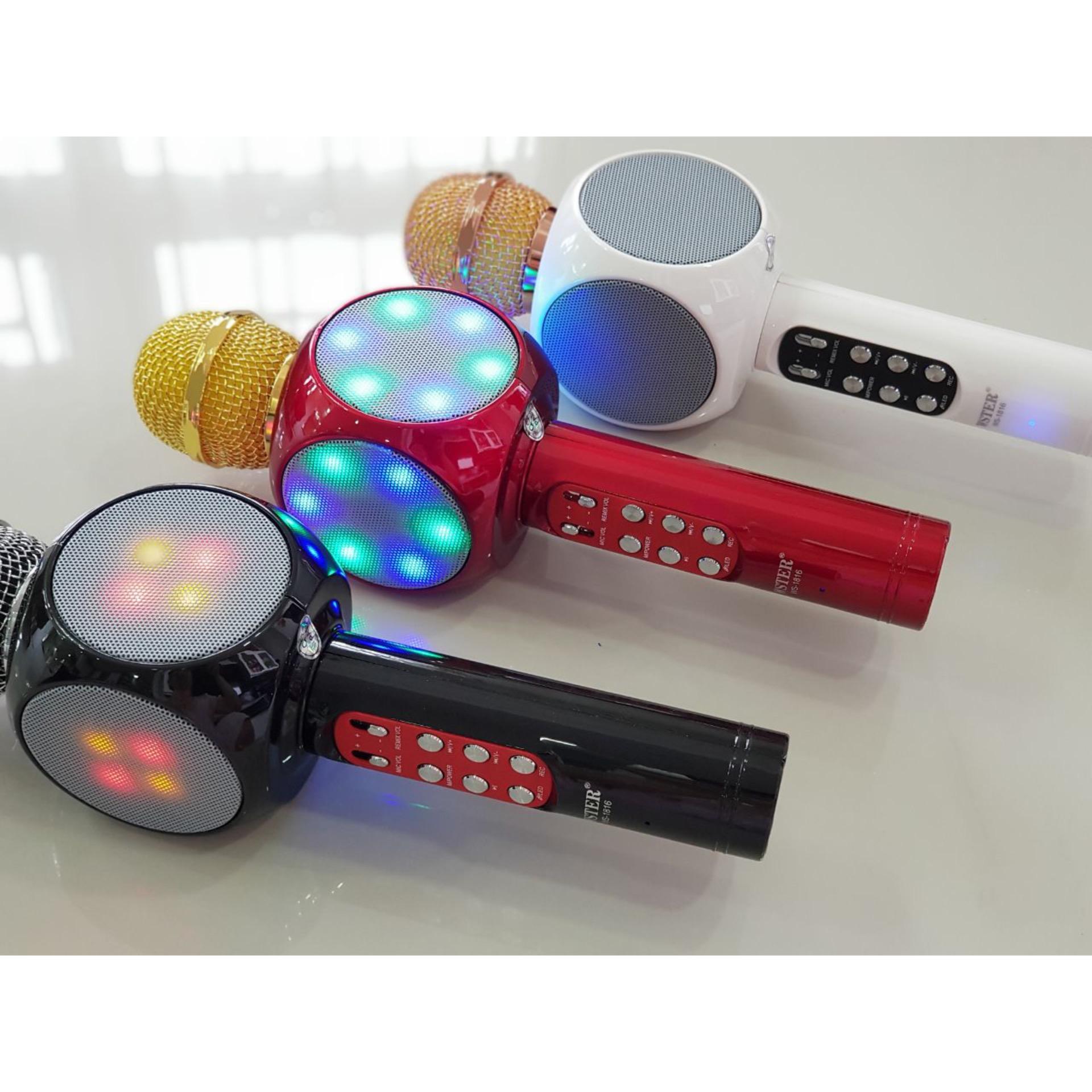 MIC Karaoke Portable WS-1618 Bluetooth Wireless Microphone Speaker USB