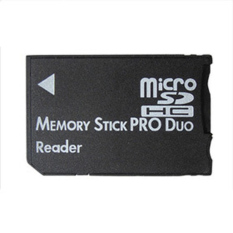 Micro SD SDHC TF Ke Memory Stick MS PRO Duo Psp Kartu Adaptor Pembaca Converter Hitam