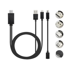 Micro USB 5 PIN & 11 Pin MHL For HDMI 1080 P HD TV Kabel Adaptor For Ponsel Android Hitam