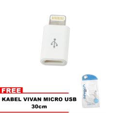 Micro USB Converter To Lightning Iphone 5 / Ipad - Support iOs 8 & itunes + Gratis Kabel Vivan Micro Usb 30cm